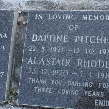 RHODES Alastair 1920-1988 &amp; Daphne PITCHER 1921-1984