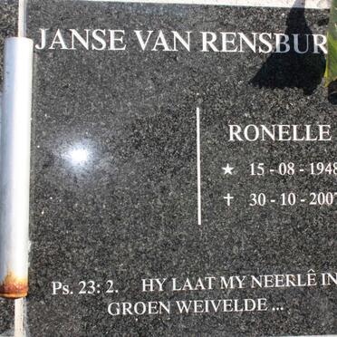 RENSBURG Ronelle, Janse van 1948-2007