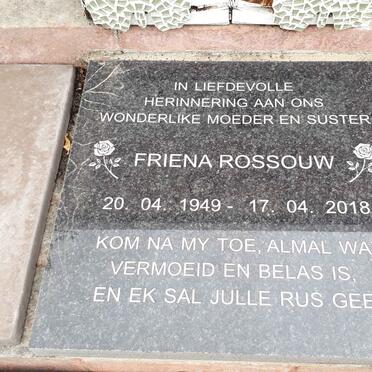 ROSSOUW Friena 1949-2018