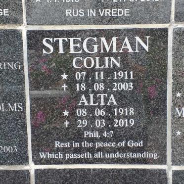 STEGMAN Colin 1911-2003 &amp; Alta 1918-2019