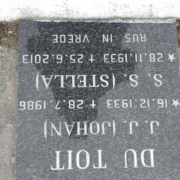 TOIT J.J., du 1933-1986 &amp; S.S. 1933-2013