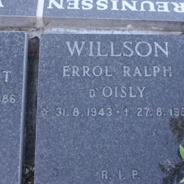 WILLSON Errol Ralph D'Oisly 1943-1985