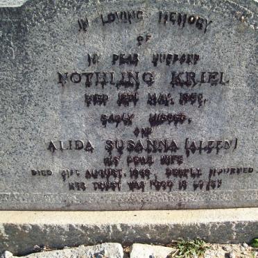 KRIEL Nothling -1950 &amp; Alida Susanna -1959