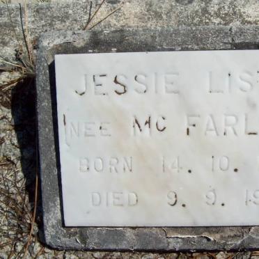 LISTER Jessie nee McFARLANE 1886-1963