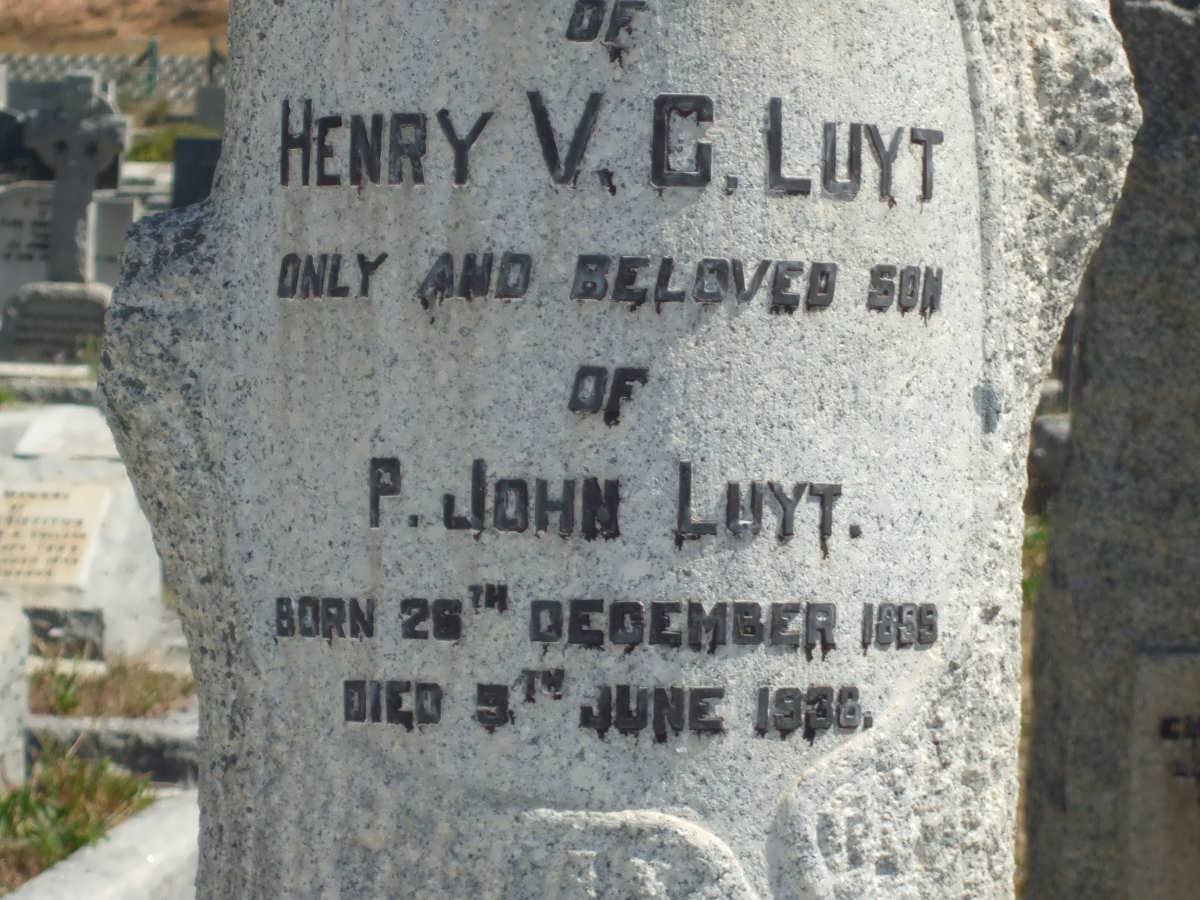 LUYT Henry V.C. 1895-1938