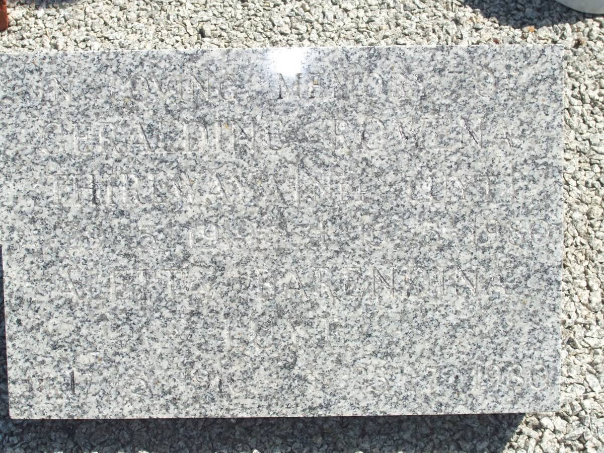 LUYT Aletta Barendina 1916-1980 :: THIR? Geraldine Rowena nee LUYT 19??-1980