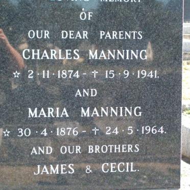 MANNING Charles 1874-1941 &amp; Maria 1876-1964 :: MANNING James :: MANNING Cecil