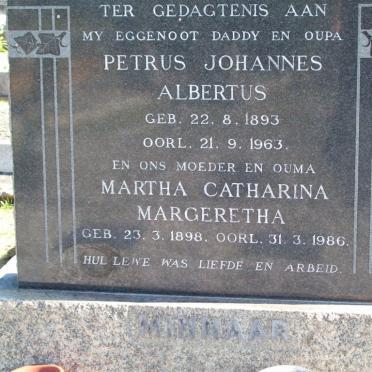 MINNAAR Petrus Johannes Albertus 1893-1963 &amp; Martha Catharina Margeretha 1898-1986