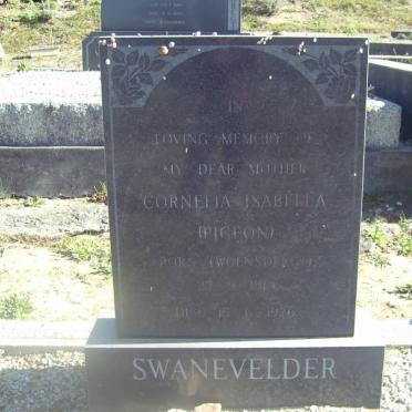 SWANEVELDER Cornelia Isabella nee WOENSDREGT 1910-1976