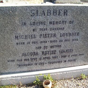 SLABBER Michiel Pieter Loubser 1883-1955 &amp; Jacoba Retief  VAN DER SPUY 1887-1968