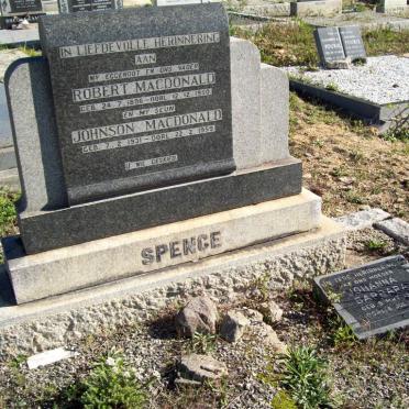 SPENCE Robert MacDonald 1896-1950 :: SPENCE Johnson MacDonald 1931-1959 :: SPENCE Johanna Barbara 1904-1972