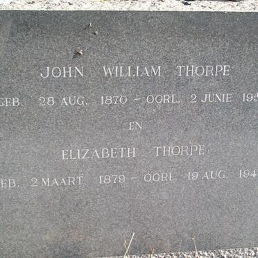 THORPE John William 1870-1954 &amp; Elizabeth 1879-1946