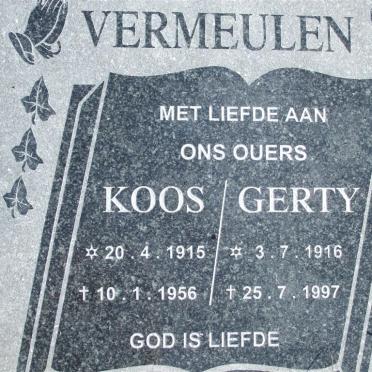 VERMEULEN Koos 1915-1956 &amp; Gerty 1916-1997