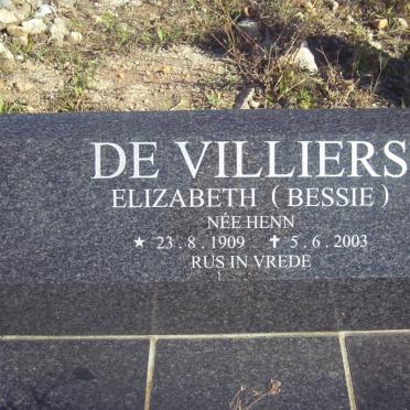VILLIERS Elizabeth, de nee HENN 1909-2003