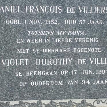 VILLIERS Daniel Francois, de -1952 &amp; Violet Dorothy -1997