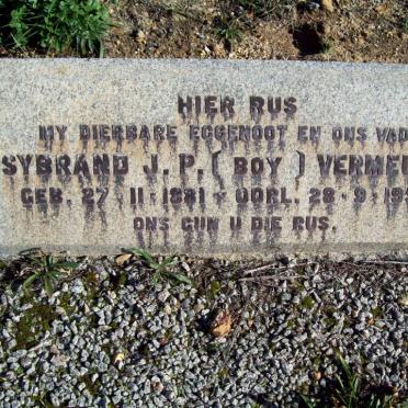 VERMEULEN Sybrand J.P. 1881-1954