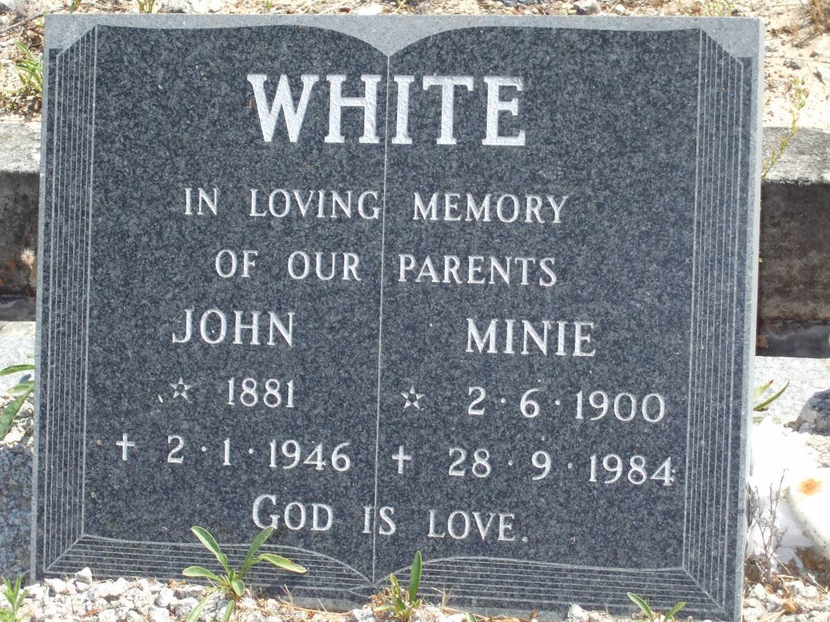 WHITE John 1881-1946 &amp; Minie 1900-1984