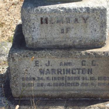 WARRINGTON E.J. 1906-1910, WARRINGTON C.C. 1903-190?