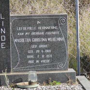 LINDE Magrietha Christina Wilhelmina nee CROUS 1905-1975