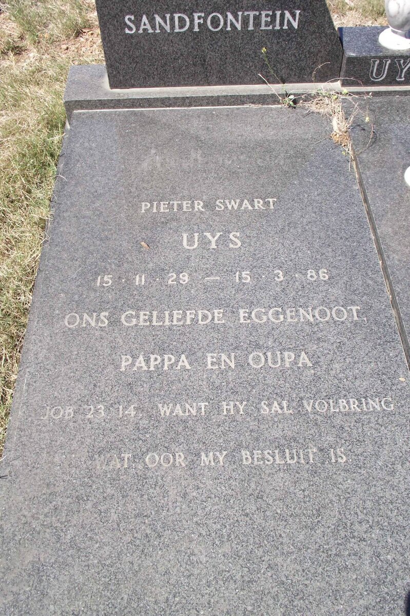 UYS Pieter Swart 1929-1986