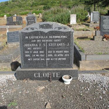 CLOETE Stefanus J. 1884-1974 &amp; Johanna F.S. VIVIERS 1882-1952