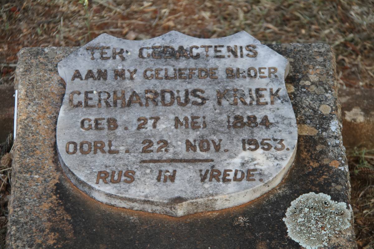 KRIEK Gerhardus 1884-1953