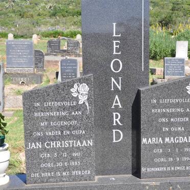 LEONARD Jan Christiaan 1911-1983 &amp; Maria Magdalena 1916-1994