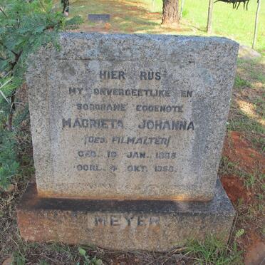 MEYER Magrieta Johanna nee FILMALTER 1888-1958