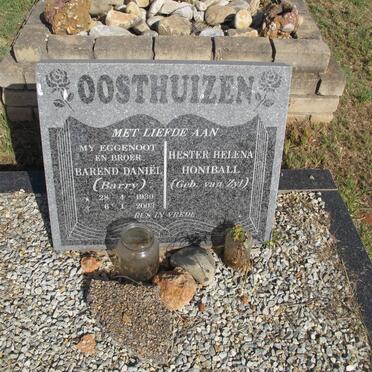 OOSTHUIZEN Barend Daniël 1930-2003 &amp; Hester Helena Honiball VAN ZYL
