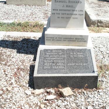 ABEL Samuel Richard J. 18??-1924 &amp; Susan Hester Aletta BAARD 1876-1962