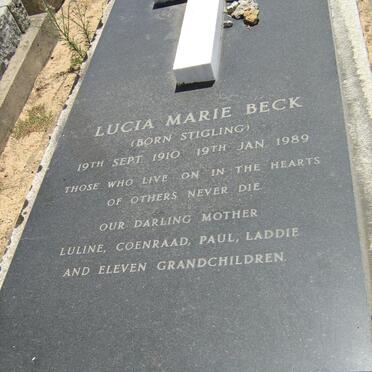 BECK Lucia Marie nee STIGLING 1910-1989