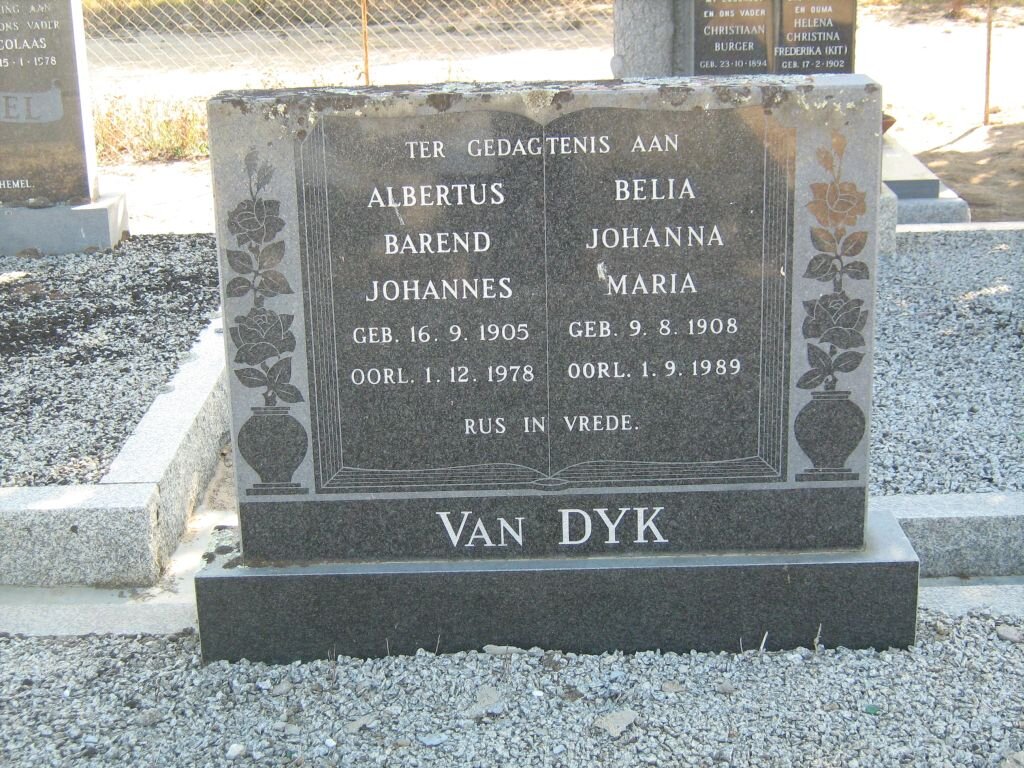 DYK Albertus Barend Johannes, van 1905-1978 &amp; Belia Johanna Maria 1908-1989
