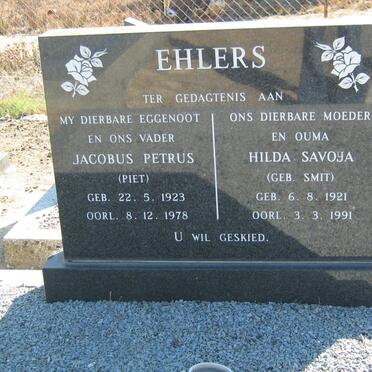 EHLERS Jacobus Petrus 1923-1978 &amp; Hilda Savoya SMIT 1921-1991