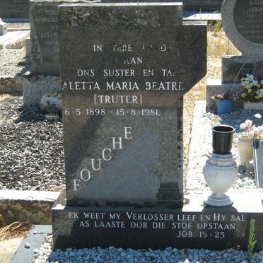 FOUCHE Aletta Maria Beatre nee TRUTER 1898-1981