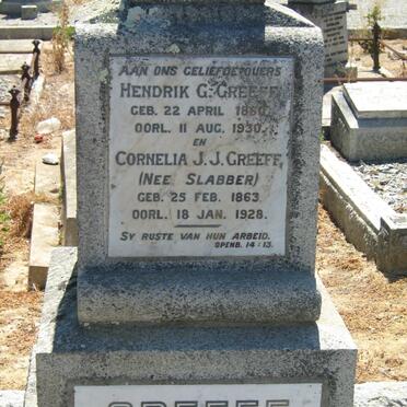 GREEFF Hendrik G. 1860-1930 &amp; Cornelia J.J. SLABBER 1863-1928