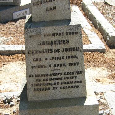 JONGH Johannes Carolus, de 1903-1927