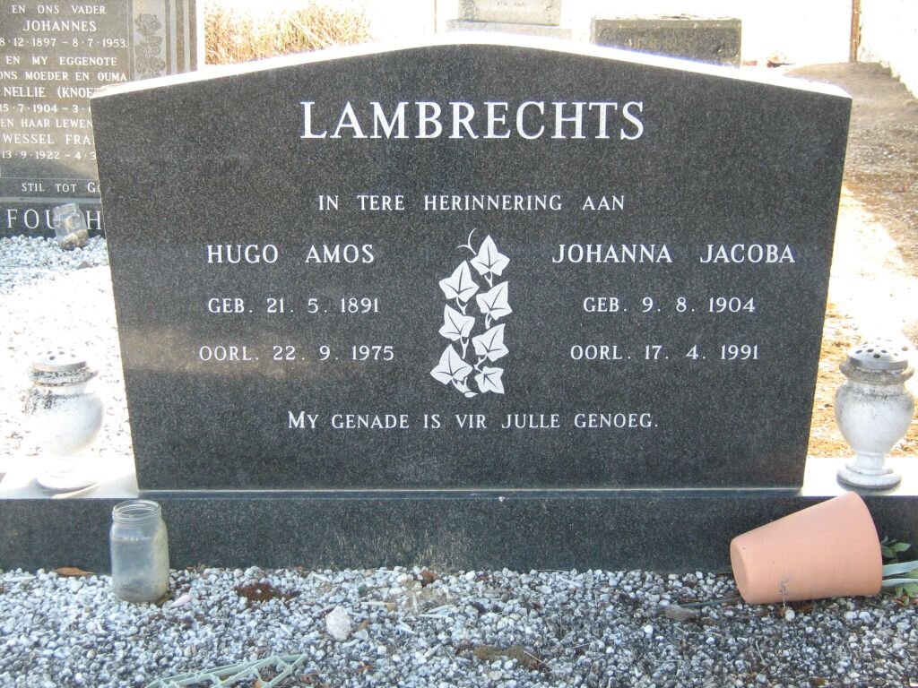 LAMBRECHTS Hugo Amos 1891-1975 &amp; Johanna Jacoba 1904-1991