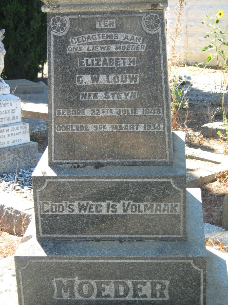 LOUW Elizabeth C.W. nee STEYN 1848-1934