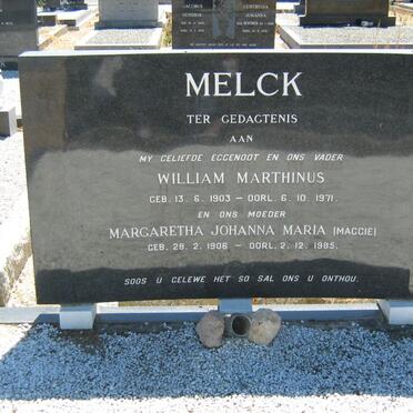 MELCK William Marthinus 1903-1971 &amp; Margaretha Johanna Maria 1906-1985