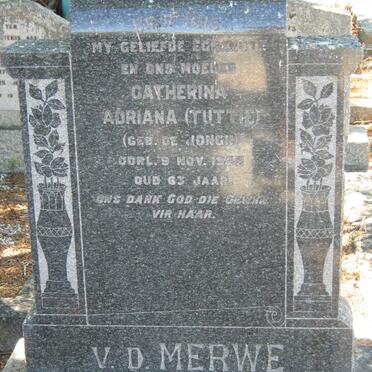 MERWE Catherina Adriana, v.d. nee DE JONGH -1948
