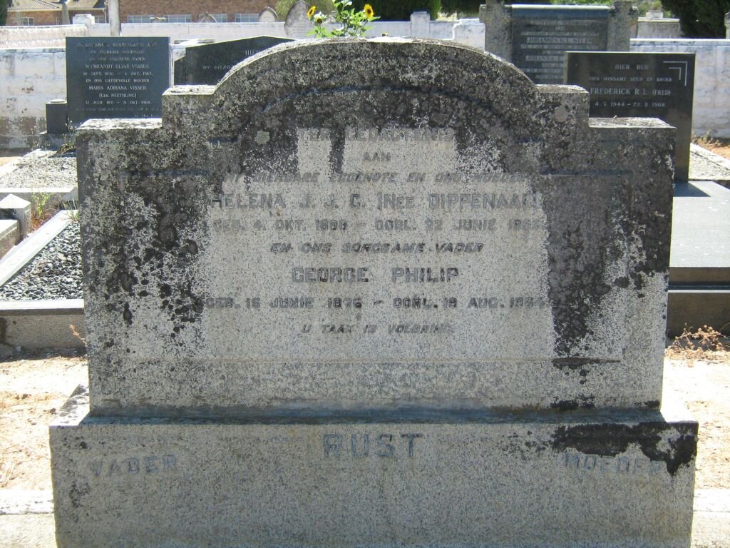 RUST George Philip 1876-1964 &amp; Helena J.J.C. DIPPENAAR 1888-1955