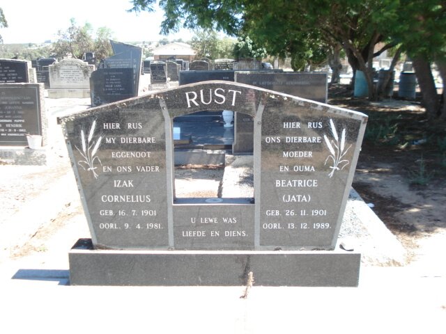 RUST Izak Cornelius 1901-1981 &amp; Beatrice 1901-1989