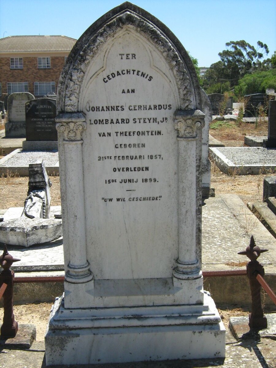 STEYN Johannes Gerhardus Lombaard 1857-1899