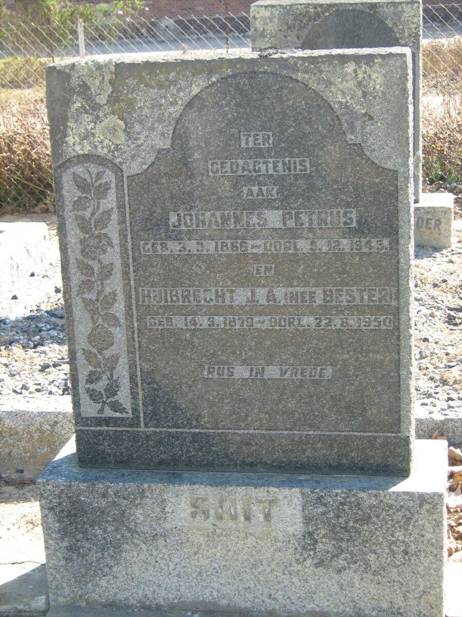 SMIT Johannes Petrus 1865-1943 &amp; Huibrecht J.A. BESTER 1879-1950