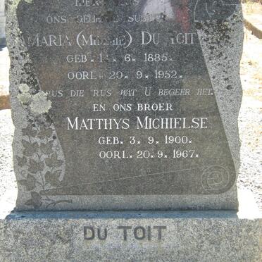 TOIT Maria, du 1885-1952 :: DU TOIT Matthys Michielse, du 1900-1967