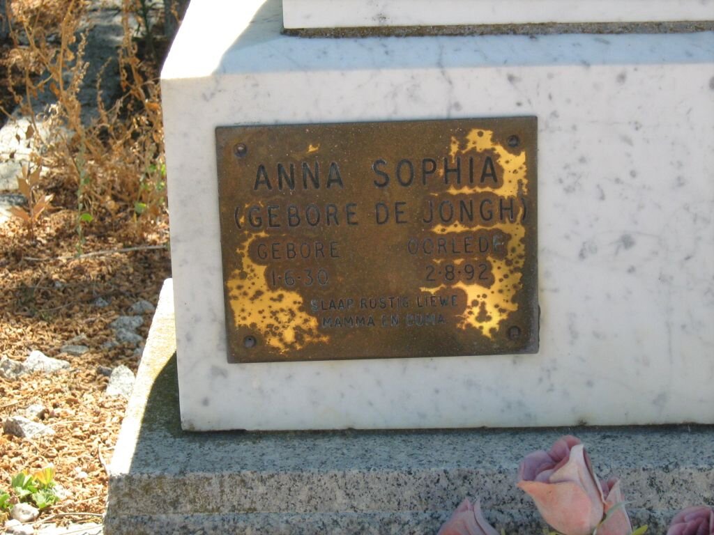 ? Anna Sophia nee DE JONGH 1930-1992
