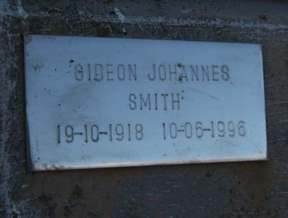 SMITH Gideon Johannes 1918-1996