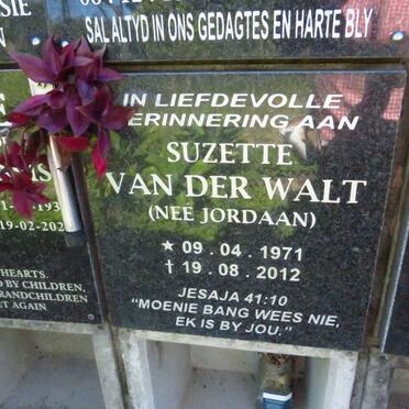 WALT Suzette, van der nee JORDAAN 1971-2012