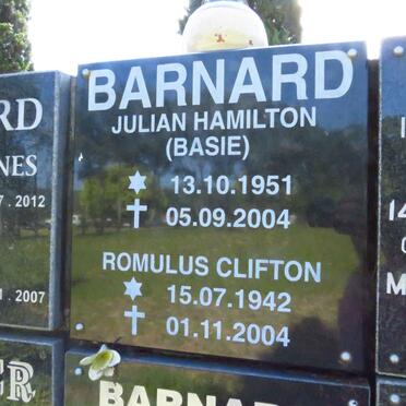 BARNARD Romulus Clifton 1942-2004 :: BARNARD Julian Hamilton 1951-2004