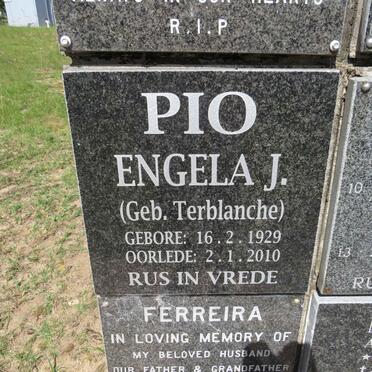 PIO Engela J. nee TERBLANCHE 1929-2010